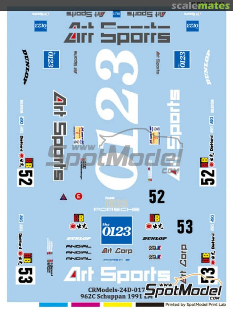 Boxart Porsche 962C Schuppan Team sponsored by Art Sports - 24 Hours Le Mans 1991 PLB2-212889 Print Lab Decals