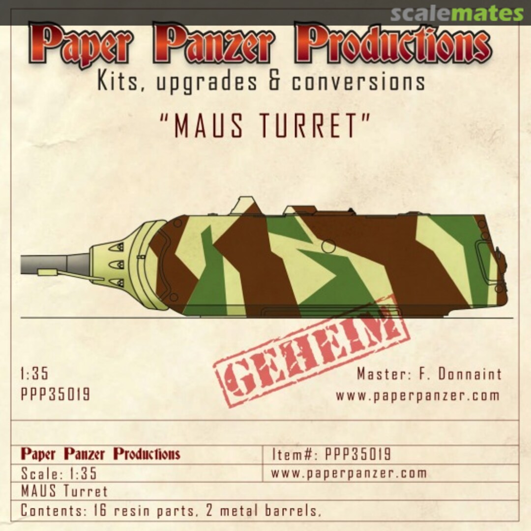 Boxart Maus Turret PPP35019 Paper Panzer Productions