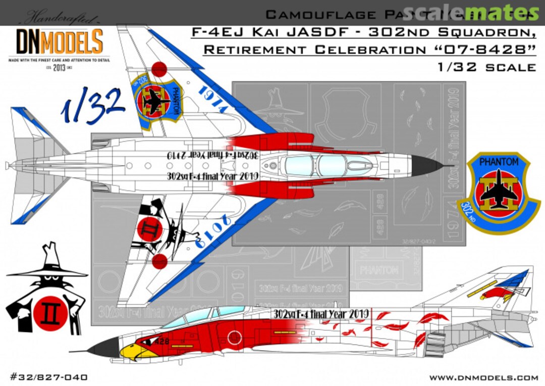 Boxart F-4EJ Kai White Eagle 302nd Sq. Anniversary Paint Mask Set 32/827-040 DN Models