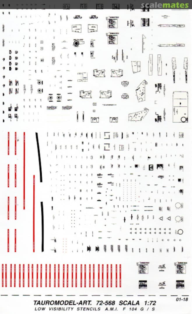 Contents Low visibility stencils A.M.I. F-104 G/S 72-568 Tauro Model