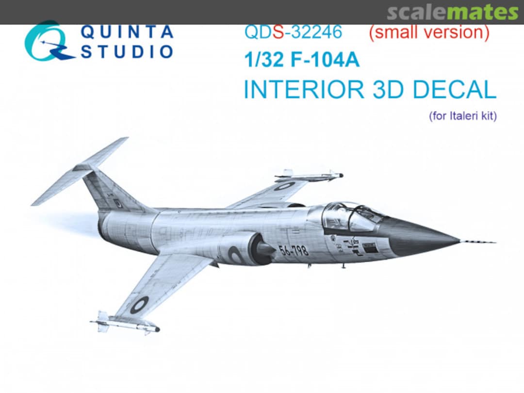 Boxart F-104A interior 3D decals QDS-32246 Quinta Studio