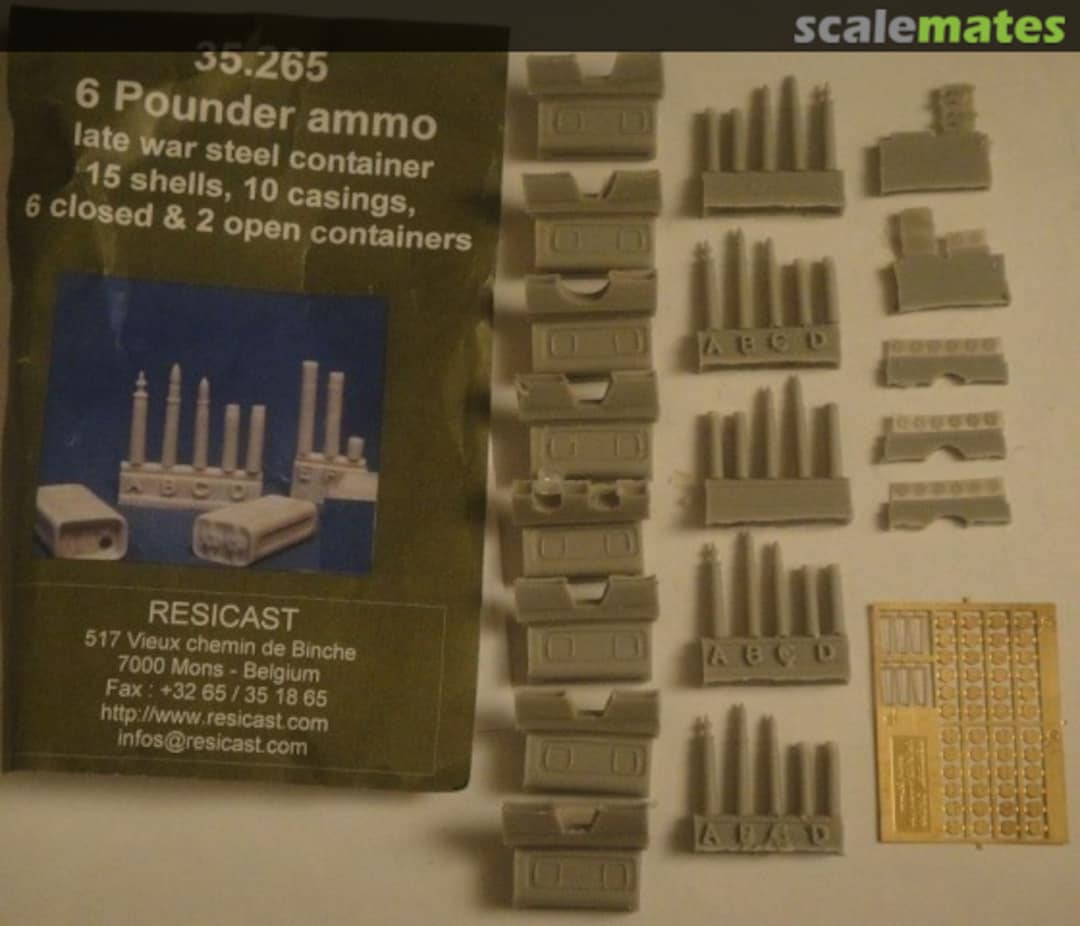 Boxart 6 Pounder Ammo Late War Steel Containers & Shells 35.2265 Resicast