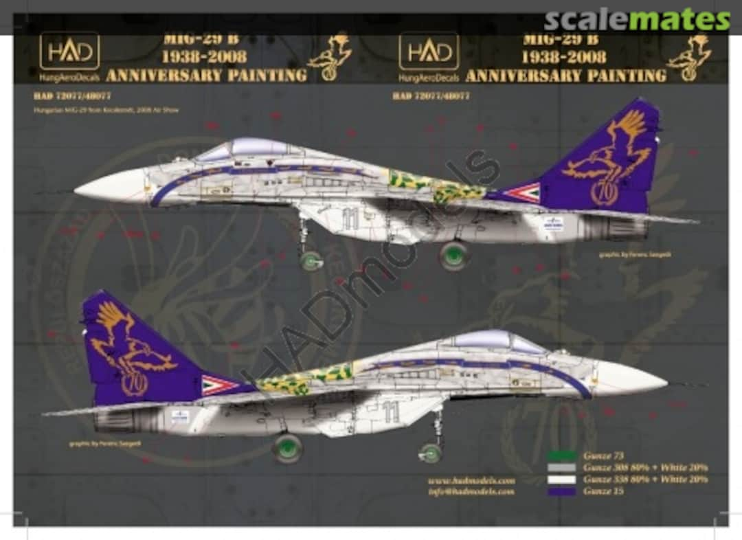 Boxart MiG-29 B Anniversary Painting 48077 HungAeroDecals