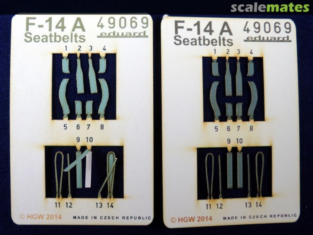 Boxart F-14A seatbelts FABRIC 49069 Eduard