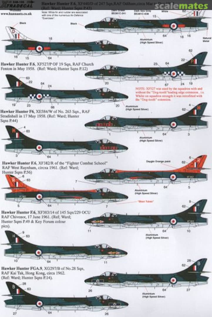 Boxart Hawker Hunter F.6 and FGA.9 X48105 Xtradecal