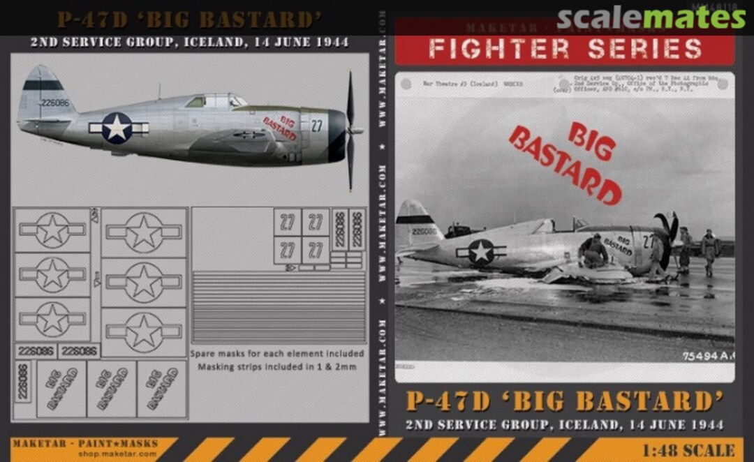 Boxart P-47D Thunderbolt Razorback - ‘Big Bastard’ MM48118V Maketar