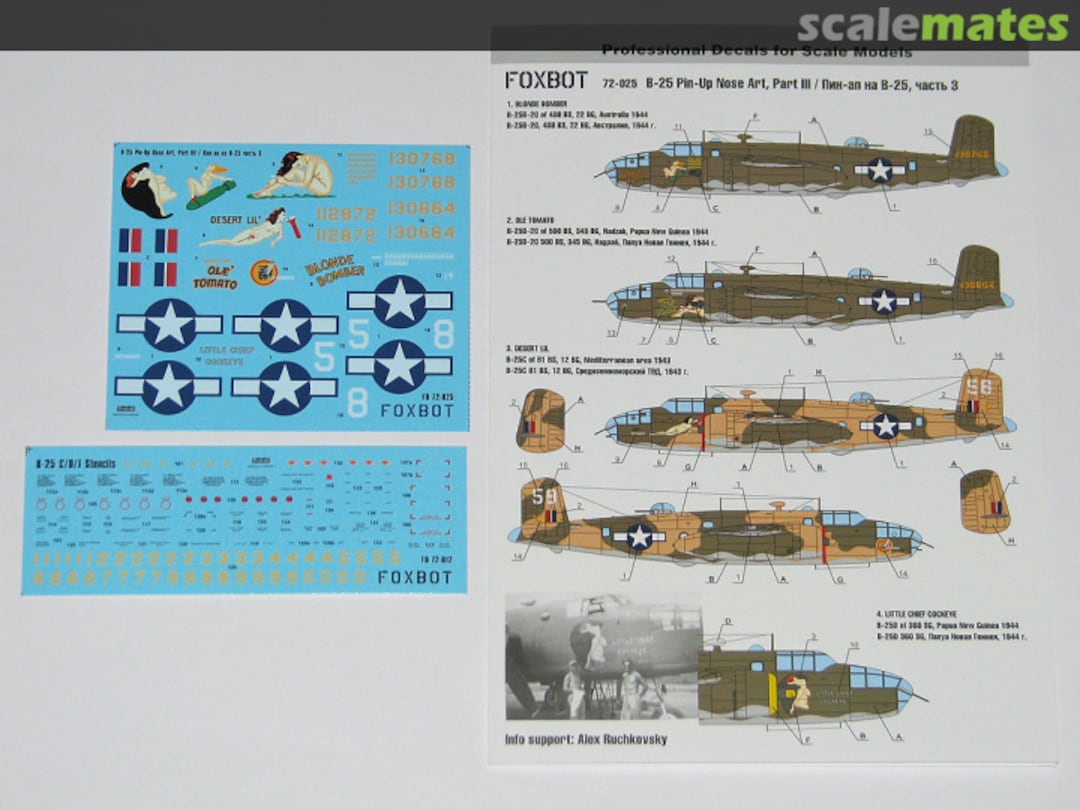 Boxart B-25 Pin-Up Nose Art, Part III 72-025 Foxbot