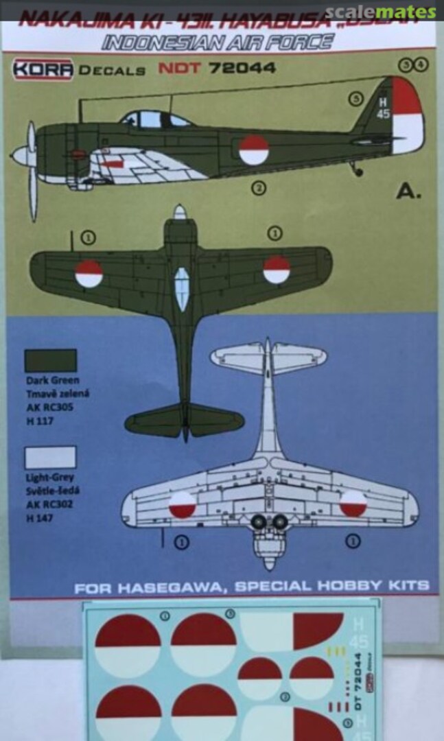 Boxart Nakajima Ki-43II. Hayabusa "Oscar" NDT72044 Kora Models