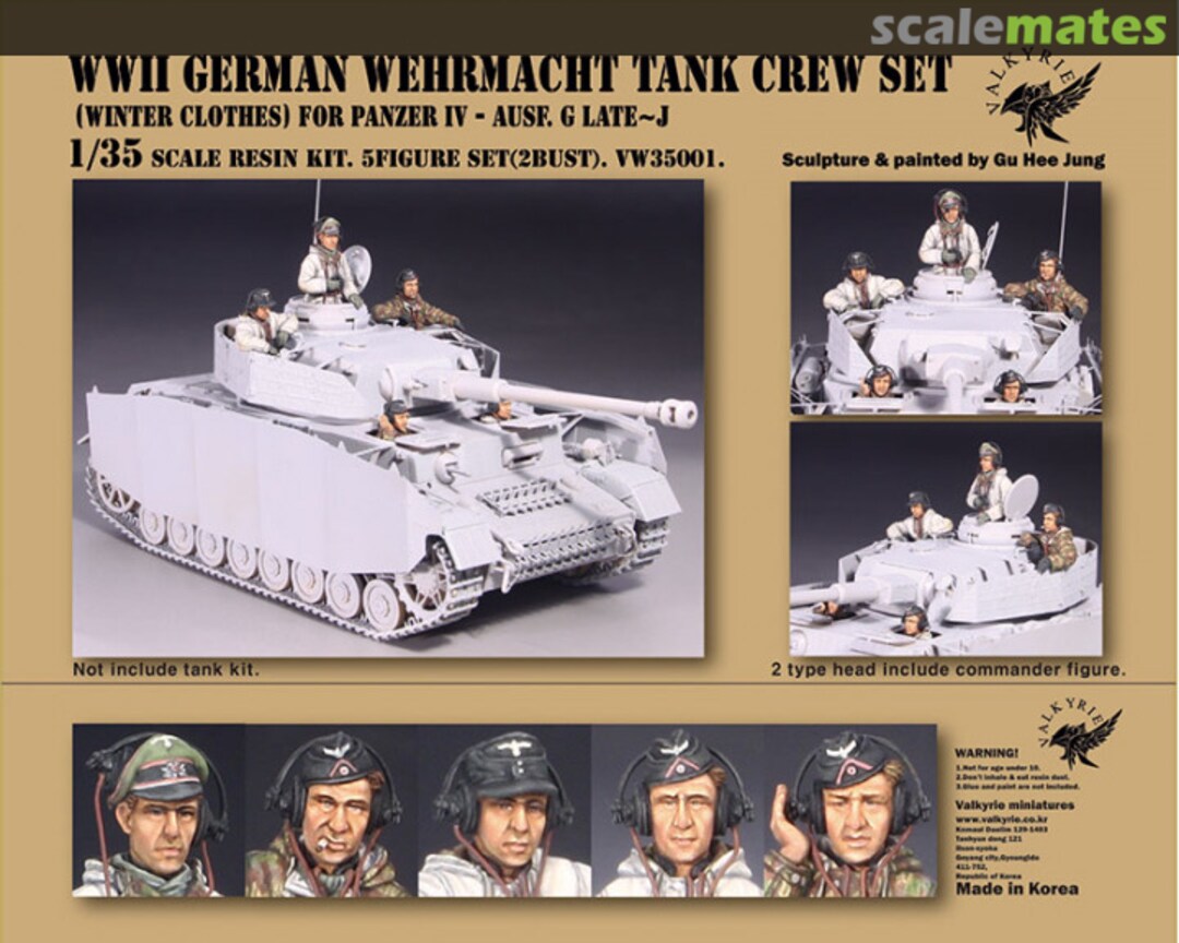 Boxart German Wehmacht Tank Crew Set (Winter Clothes) VW35001 Valkyrie Miniature