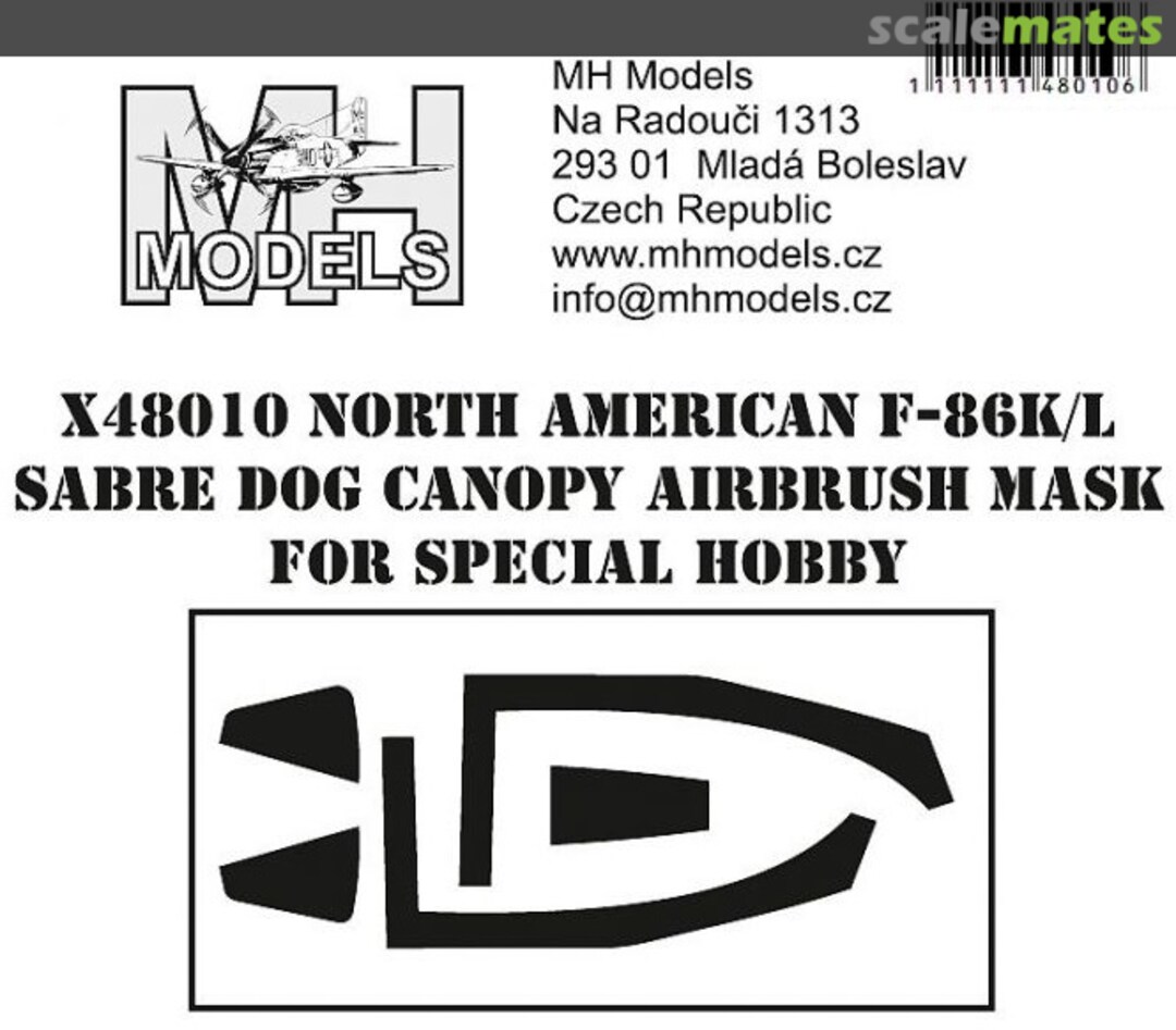 Boxart North American F-86K/L Sabre Dog Canopy Airbrush Mask X48010 MH Models