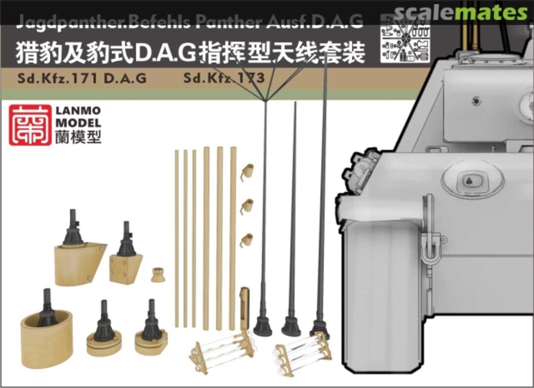 Boxart Jagdpanther. Befehls Panther Ausf.D.A.G. antenna kit LM35012 LANMO Model