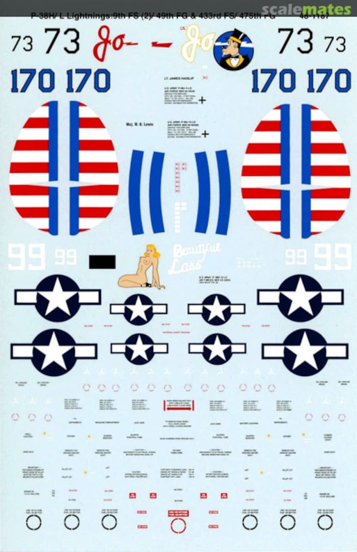 Boxart P-38H/L Lightnings 48-1187 Microscale