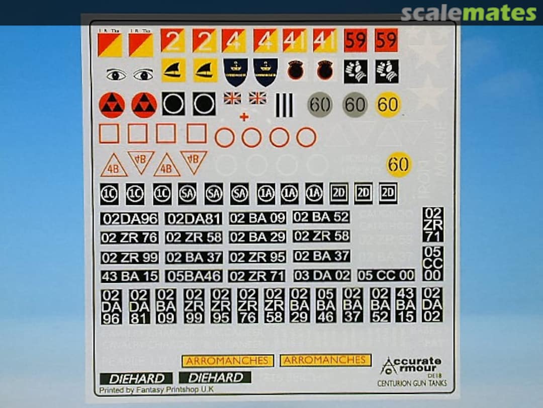 Boxart Centurion MBT Decals DE18 Accurate Armour