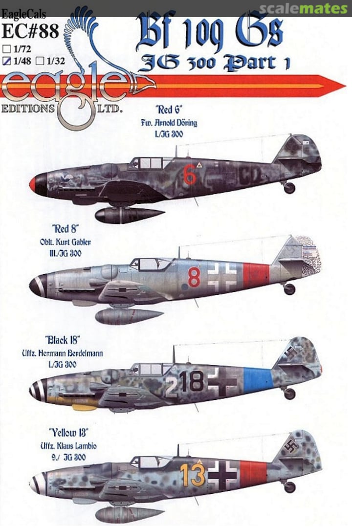 Boxart Bf 109G-6s EagleCals EC48-88 Eagle Editions