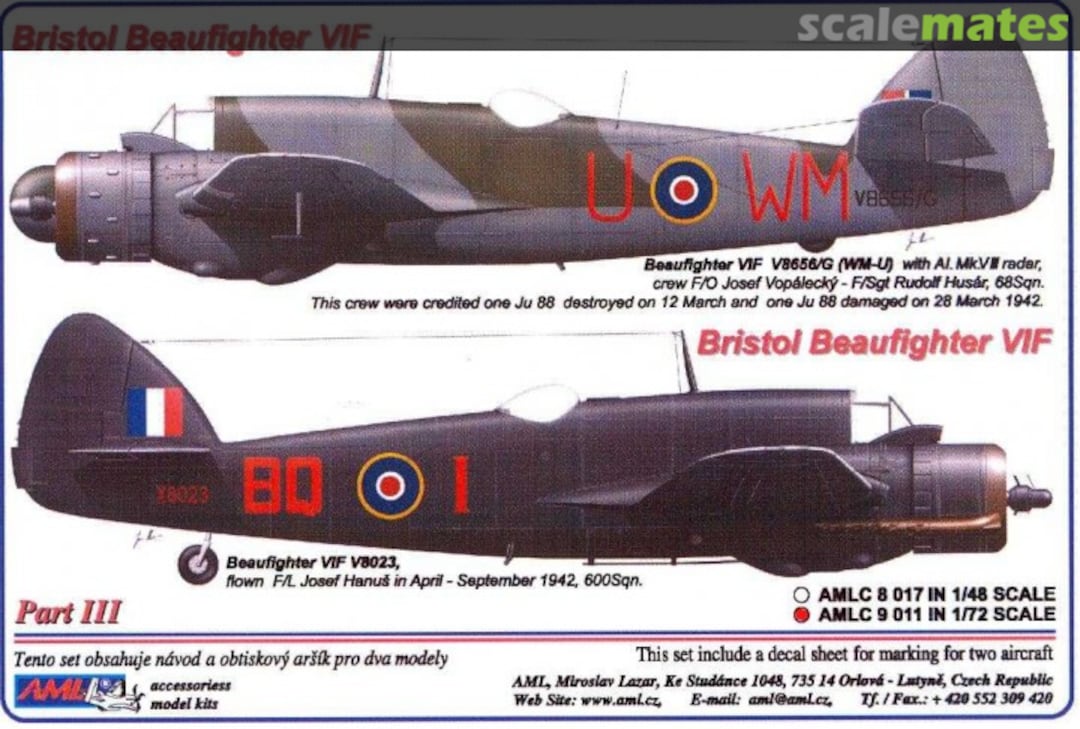 Boxart Bristol Beaufighter VIF Part III AMLC9011 AML