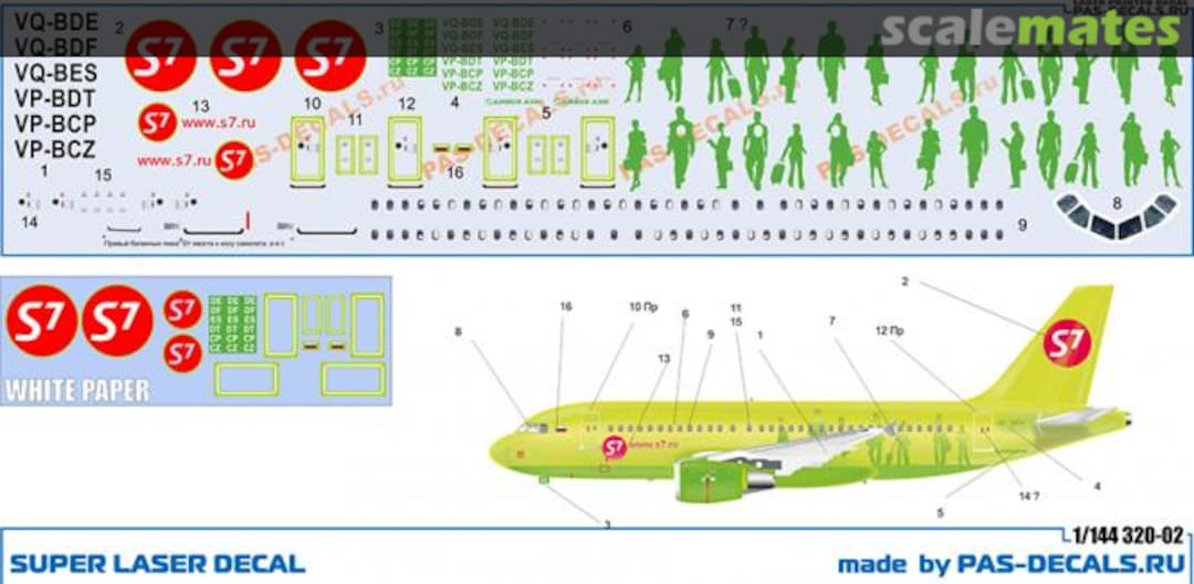 Boxart A-320 S-7 320-02 Pas Decals