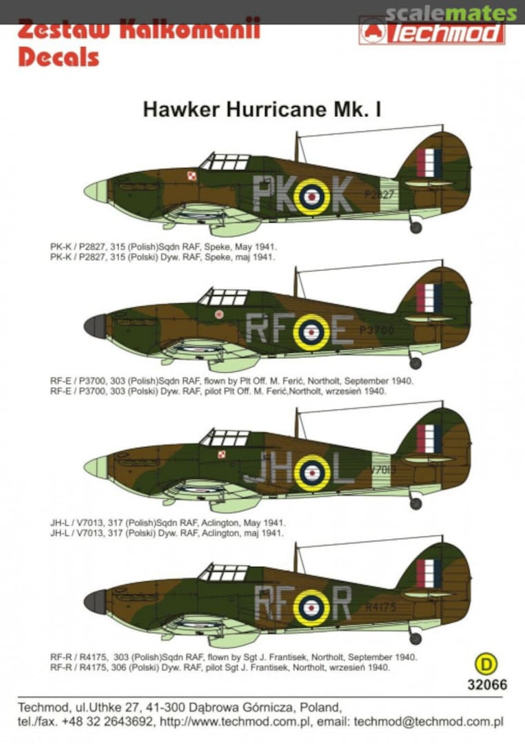 Contents Hawker Hurricane Mk. I 32066A Techmod