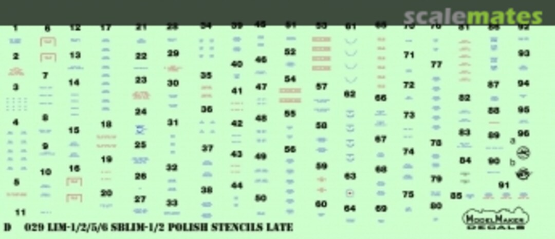 Boxart LiM-1/2/5/6/SBLim-1/2 Polish stencils early D48029 ModelMaker