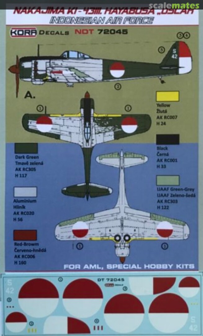 Boxart Nakajima Ki-43III. Hayabusa "Oscar" NDT72045 Kora Models