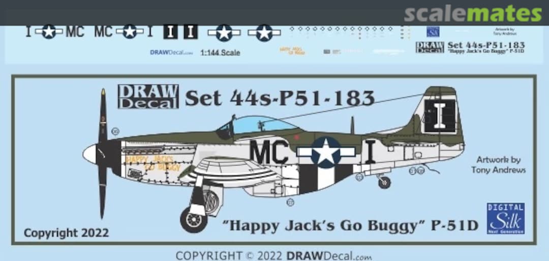 Boxart “Happy Jack’s Go Buggy” P-51D 44-P51-183 Draw Decal