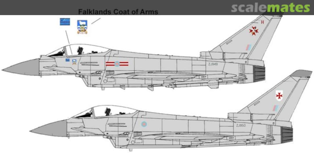 Boxart RAF Typhoon No. 1435 Flight Falklands AIPD-58 Aircraft in Plastic