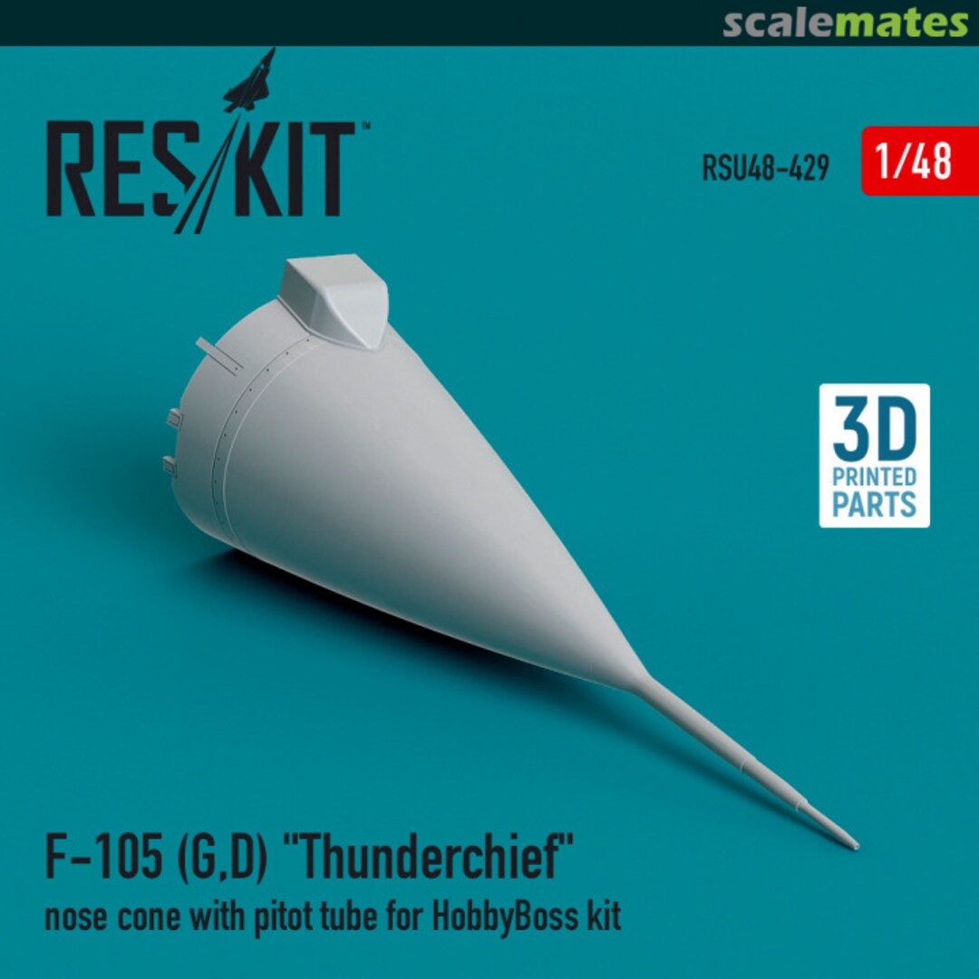 Boxart F-105 (G,D) Thunderchief nose cone with pitot tube (3D Printed) RSU48-0429 ResKit