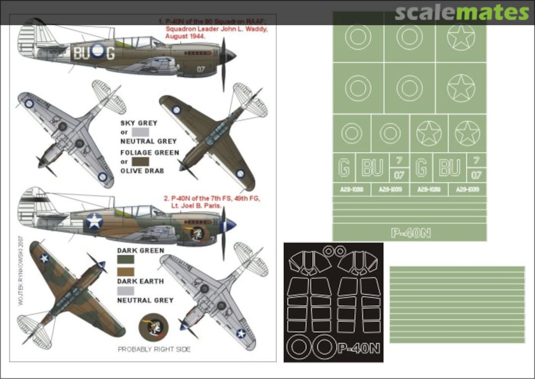 Boxart Curtiss P-40N Kittyhawk "USAAF & RAAF" K48142 Montex