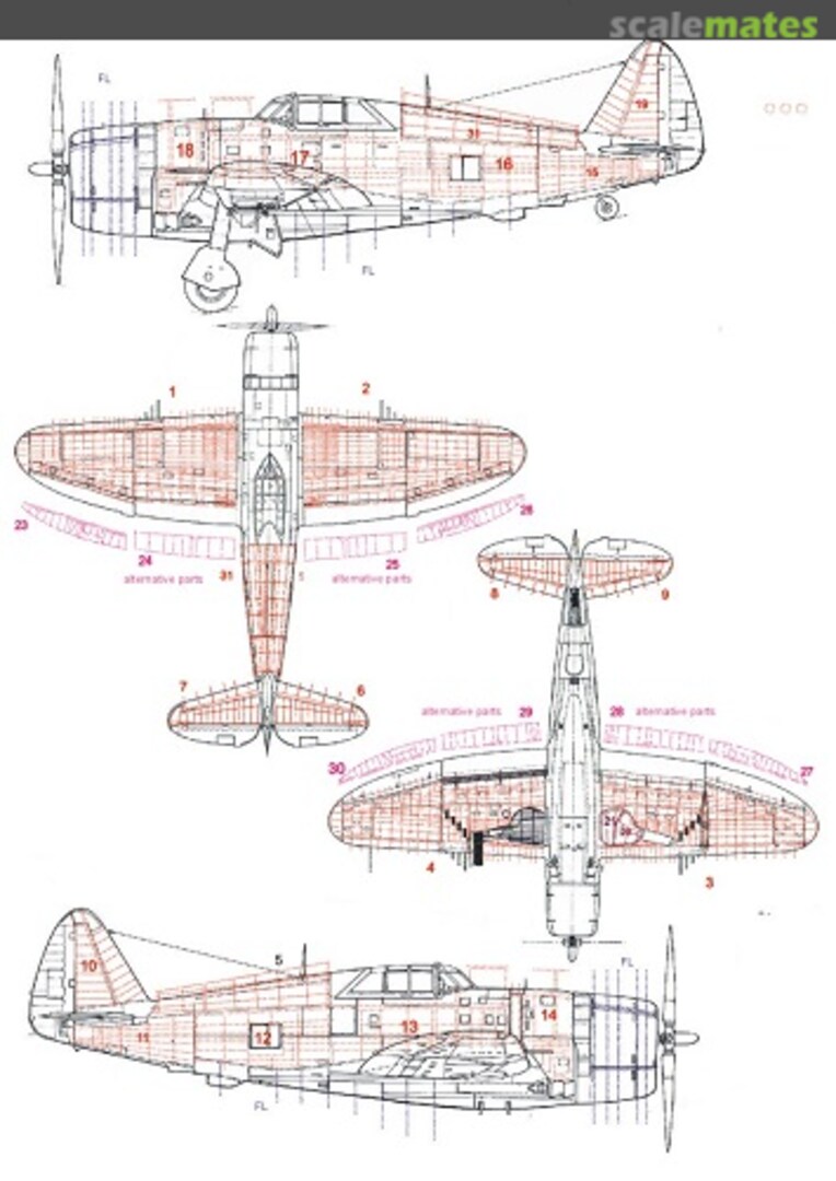 Boxart P-47D Thunderbolt (Razorback) 721013 HGW Models