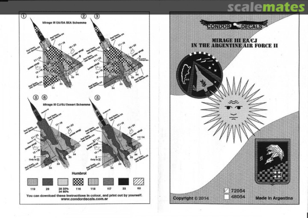 Boxart Mirage III EA / CJ in Fuerza Aerea Argentina Service, Pt.2 72054 Condor Decals