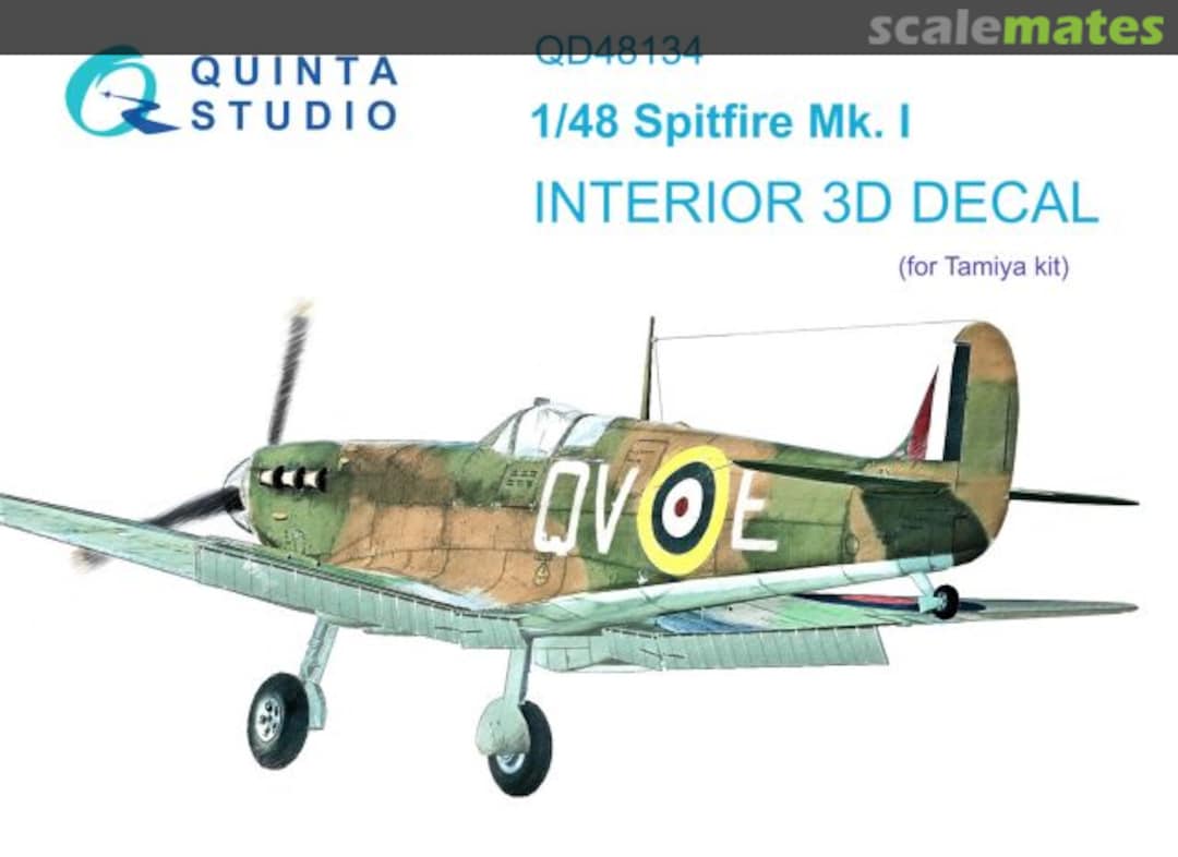 Boxart Spitfire Mk.I interior 3D decals QD48134 Quinta Studio