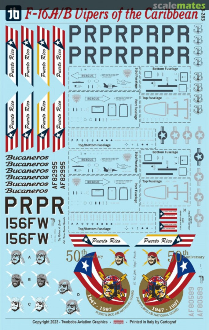 Boxart F-16A/B Vipers of the Caribbean 48-283 TwoBobs Aviation Graphics