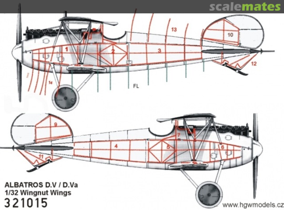 Boxart Albatros D.V /D.Va - Airplane nail set 321015 HGW Models