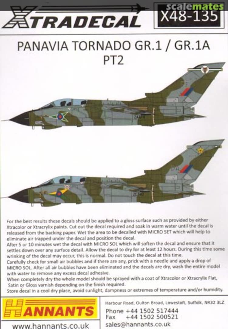 Boxart Panavia Tornado GR.1/GR.1A Pt 2 X48-135 Xtradecal