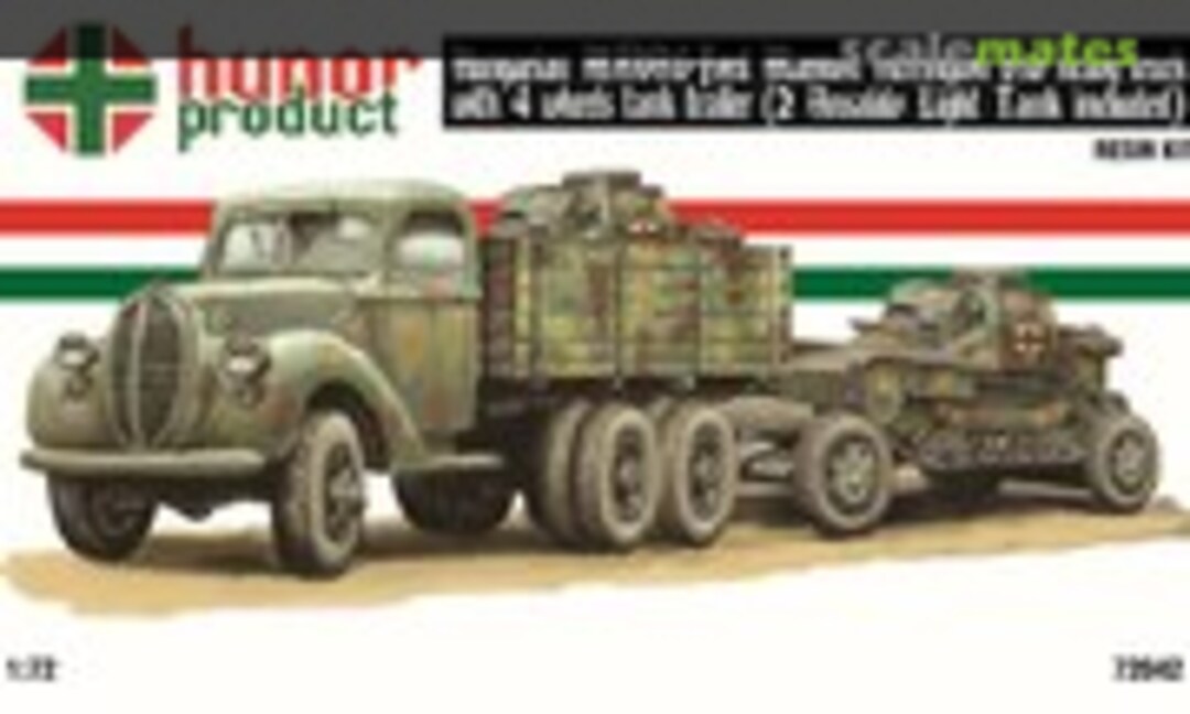 1:72 Hungarian MAVAG-Ford Marmon Herrington heavy truck with 4 wheel trailer - (2 Ansaldo Light tanks included) (Hunor Product 72042)