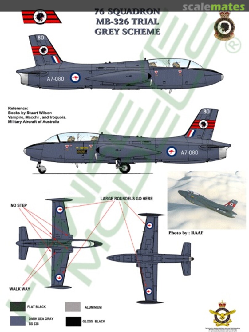 Boxart 76 Squadron "Standard grey" scheme A7-080 AAF-010 Hawkeye Models