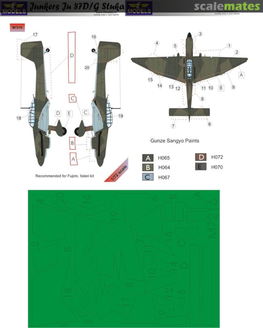 Boxart Junkers Ju 87D/G Stuka (Camouflage Painting Masks) M7216 LF Models