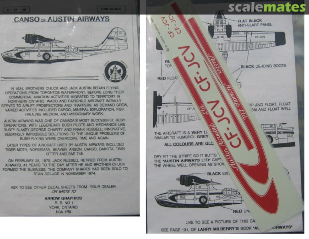 Boxart CANSO of Austin Airways C-87-48 Arrow Graphics