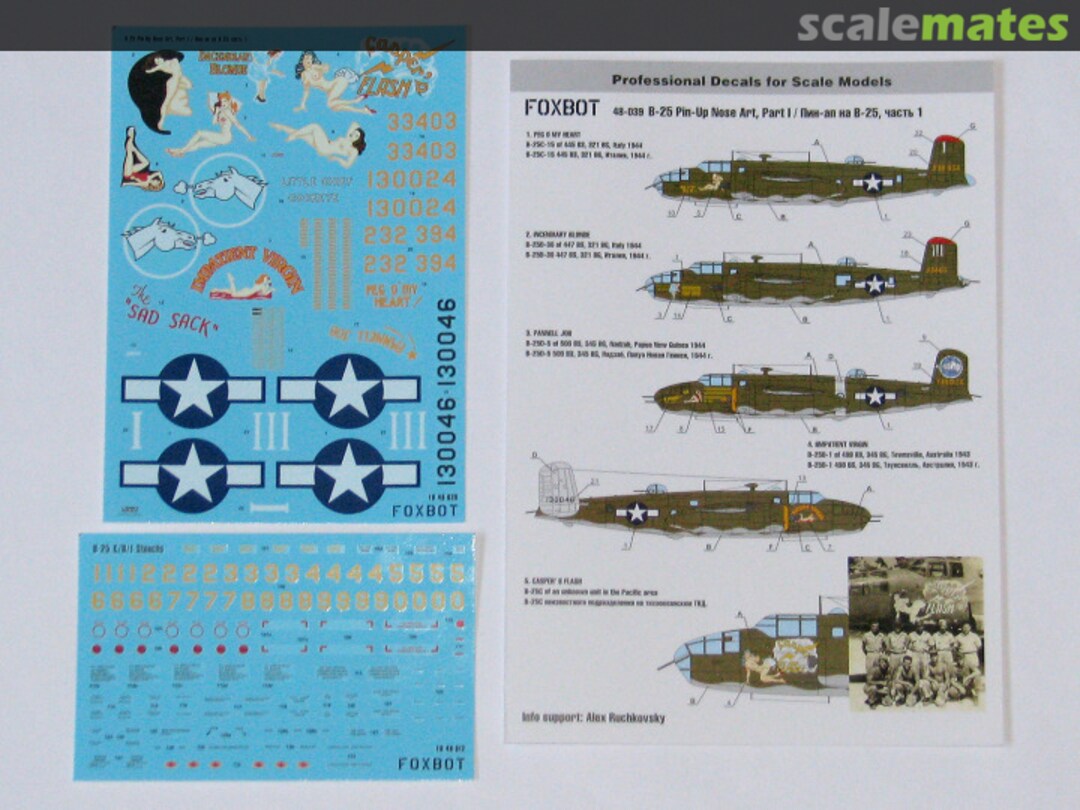 Boxart B-25 Pin-Up Nose Art, Part I 48-039 Foxbot