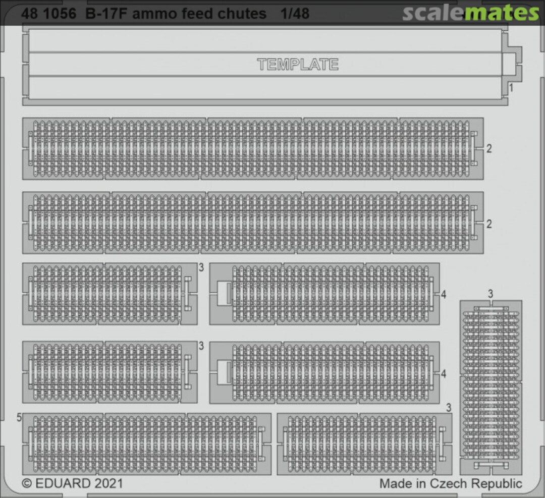 Boxart B-17F ammo feed chutes 481056 Eduard