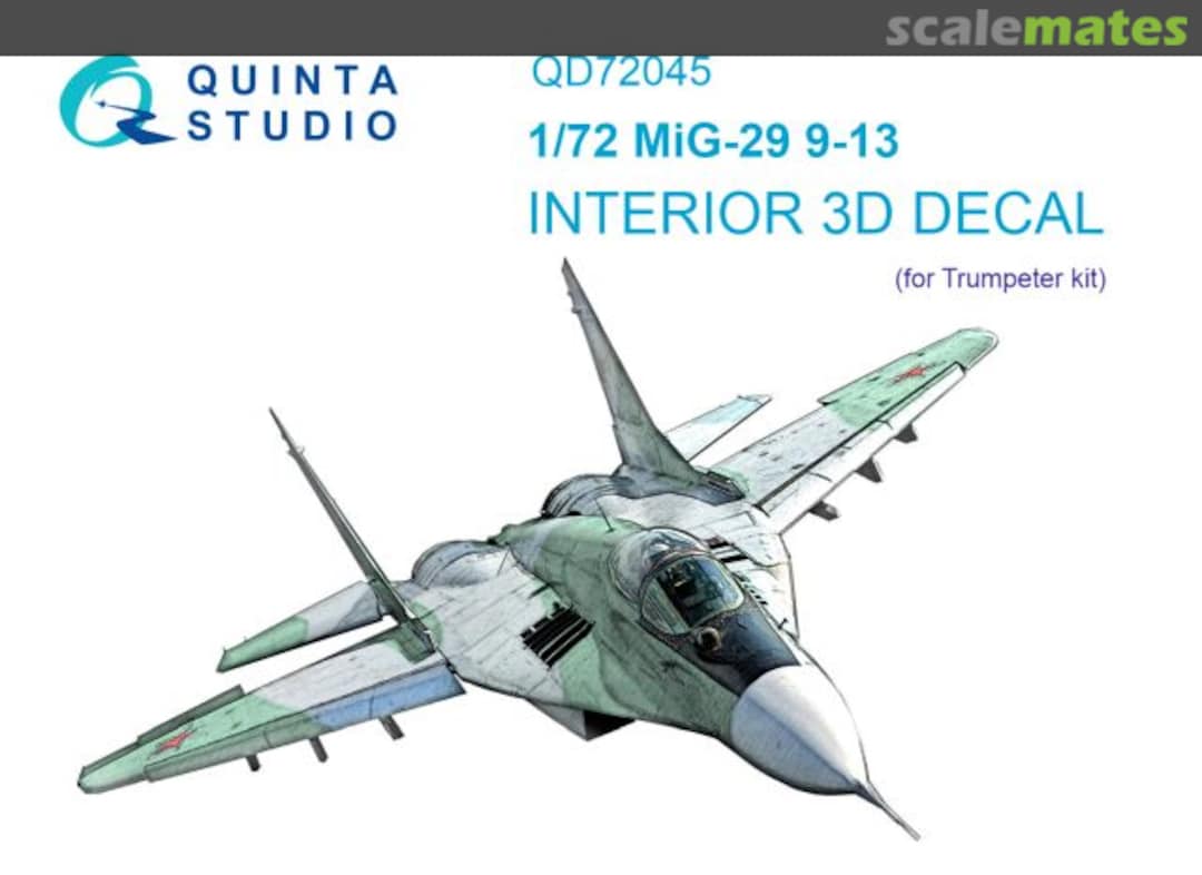 Boxart Mig-29 9-13 interior 3D decals QD72045 Quinta Studio