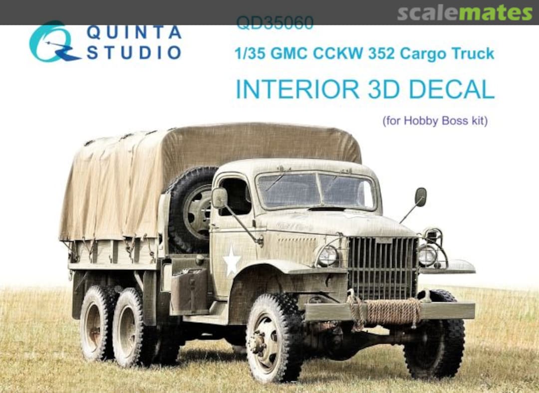 Boxart GMC CCKW 352 Cargo Truck interior 3D decals QD35060 Quinta Studio