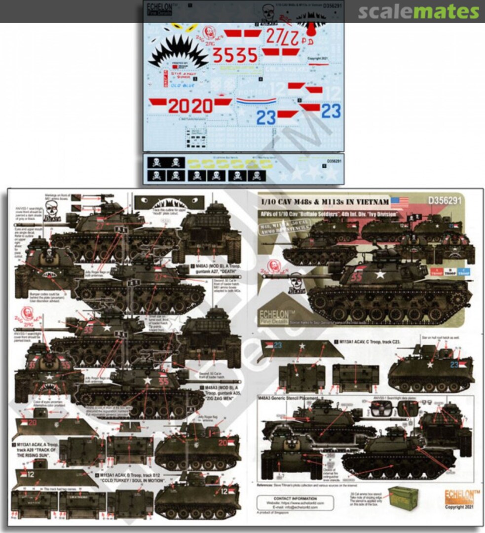 Boxart 1/10 CAV M48s & M113s in Vietnam D356291 Echelon Fine Details