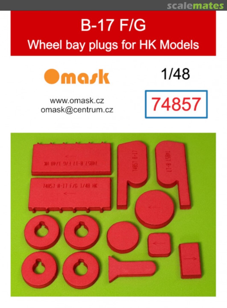 Boxart B-17 F/G wheel bay plugs 74857 Omask