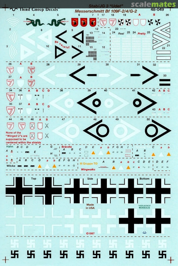 Boxart Messerschmitt Bf 109F-2/F-4/G-2 48-049 Third Group Decals