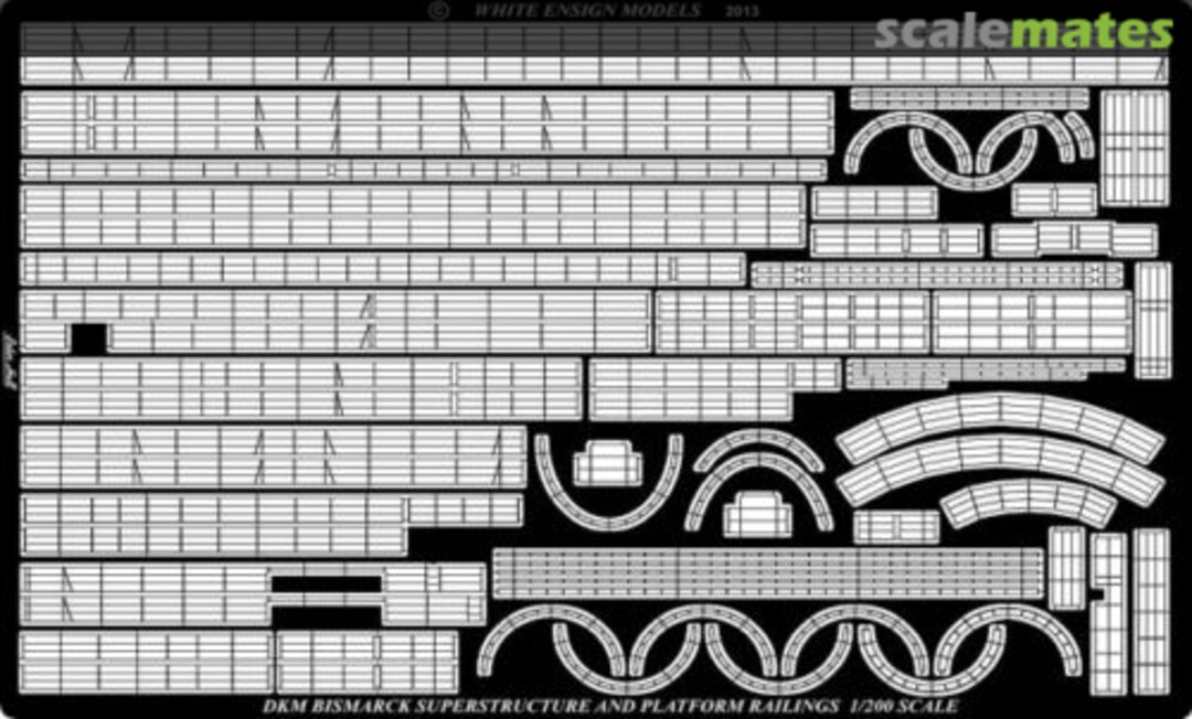Boxart German Bismarck Superstructure Rails (1919-1945) PE 2010 White Ensign Models