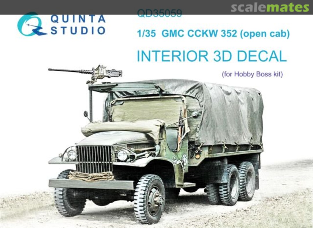 Boxart GMC CCKW 352 (open cab) interior 3D decals QD35059 Quinta Studio