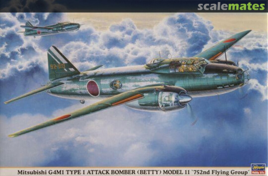 Boxart Mitsubishi G4M1 Type 1 Attack Bomber (Betty) Model 11 '752nd Flying Group' 00736 Hasegawa