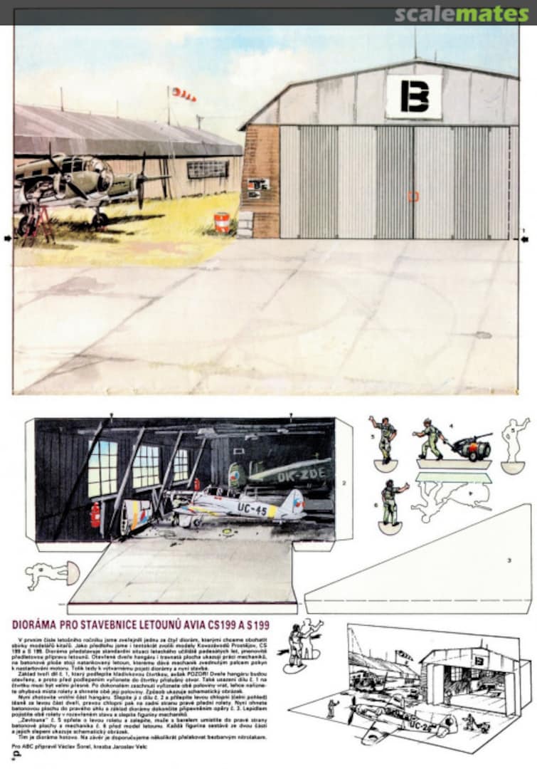 Boxart Avia S 199 a CS 199 airport paper diorama 22/16 abc