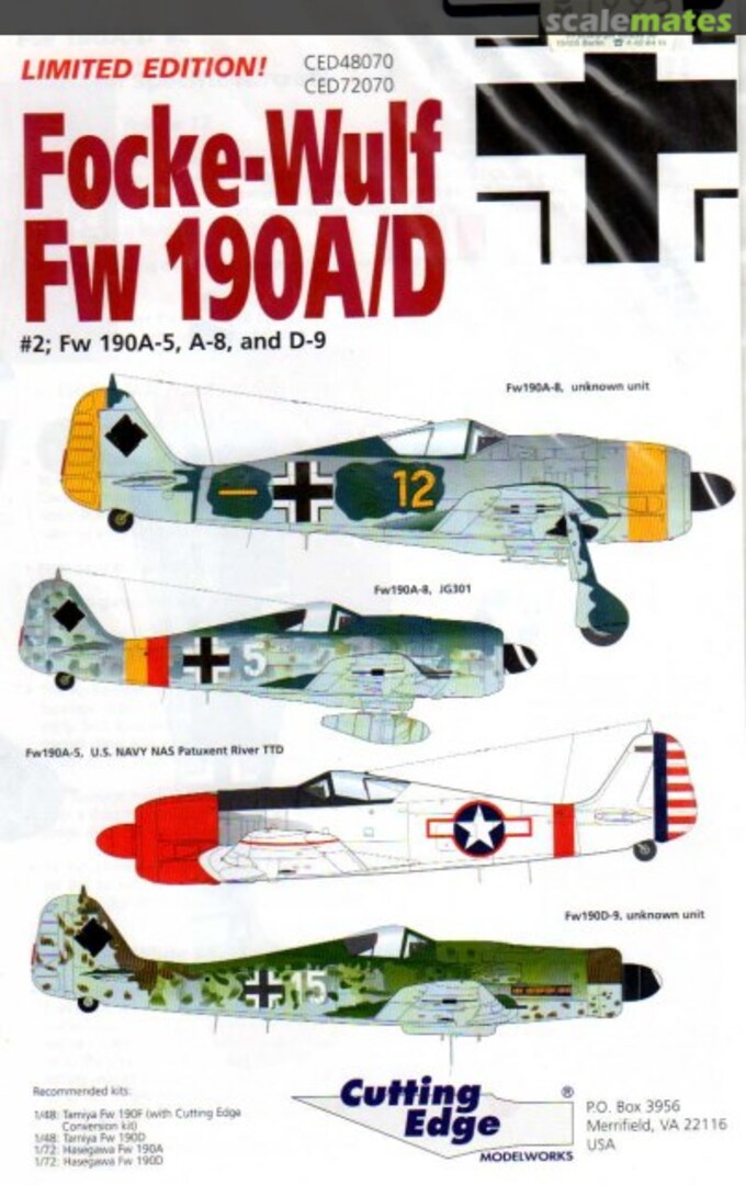 Boxart Focke-Wulf Fw 190 A/D CED72070 Cutting Edge Modelworks