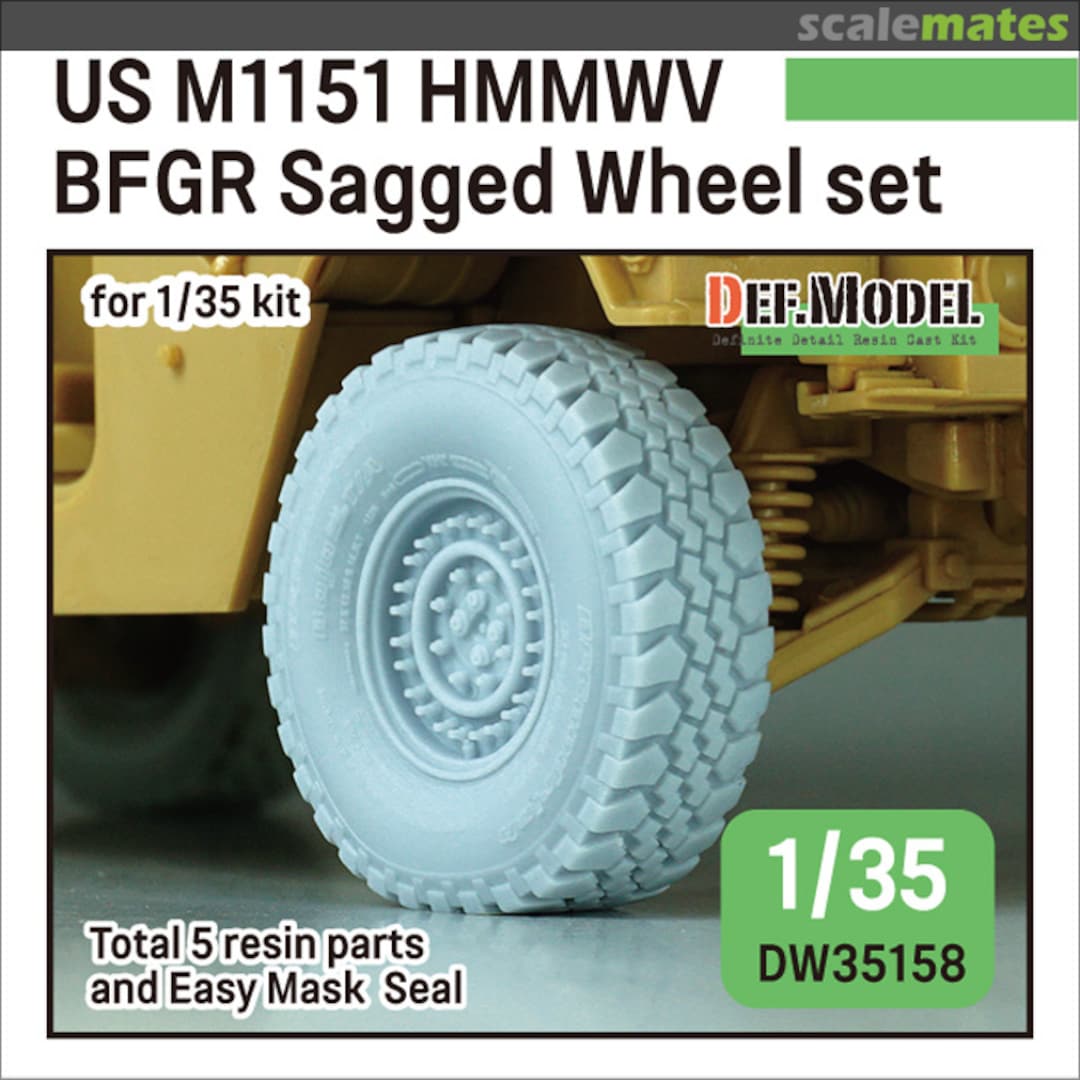 Boxart US HMMWV BFGR Sagged wheel set DW35158 Def.Model